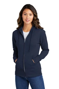 Port & Company Womens Cotton/Polyester Fleece Full-Zip Hoodie Sweatshirt LPC78ZH - Picture 1 of 13