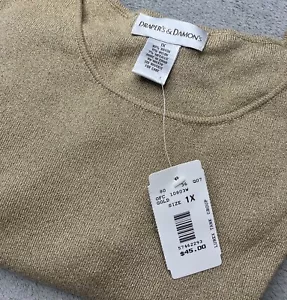 Drapers & Damons Pullover Oberteil Gr. 1XL ärmellos metallic gold beige Urlaub - Bild 1 von 7