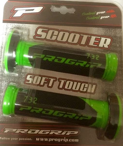 PROGRIP MANOPOLE SCOOTER DUAL DENSITY SYSTEM BICOLORE BLACK-GREEN FLUO NEW 732 - Foto 1 di 1