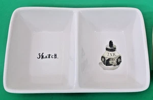 RAE DUNN ARTISAN COLLECTION BY MAGENTA DECORATIVE DUAL PORCELAIN INKWELLS! NEW! - Picture 1 of 6