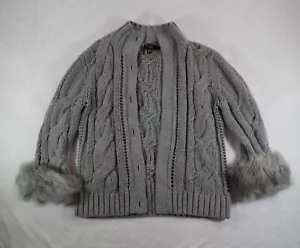 Ted Baker Cardigan Womens Size 3 UK 12 Lambs Wool Angora Open Langley - Picture 1 of 8