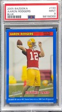 2005 Topps Bazooka Blue AARON RODGERS RC Rookie PSA 9 Mint Green Bay Packers SP