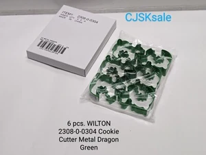 6 pcs. WILTON 2308-0-0304 Cookie Cutter Metal Dragon Green Set 6 pcs. ( NEW). - Picture 1 of 9