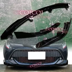 Painted Gloss Black 3pcs V front lip spoiler for Toyota 19~22 Corolla hatchback◎ - Foto 1 di 7