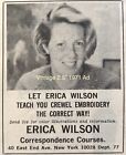 Vtg Erica Wilson Ad 2.5? Embroidery Course Promo W/ Her Photo 1971 Original