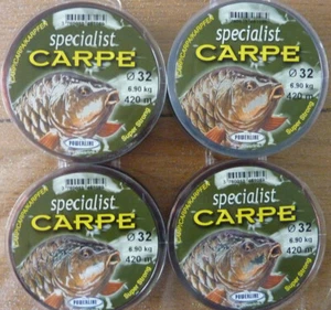 Lot de 4 bobines Nylon Powerline Spécialist Carpe peche anglaise feeder sensas - Photo 1/2