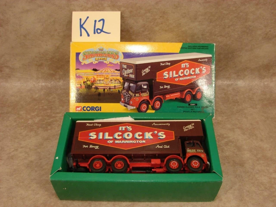 K12B VINTAGE 95 CORGI CLASSICS FODEN POLE TRUCK SHOWMANS CIRCUS 12601 SILCOCK’S - Image 1 of 1