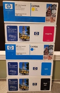 Set (5) Neu Versiegelt Original HP Color LJ: C4194A, C4193A, C4192A, C4191A Toner - Bild 1 von 6