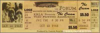 5 1968 -77 UNUSED FULL TICKETS Cream, Hendrix, Led Zeppelin, Pink Floyd reprint - Image 1 of 4
