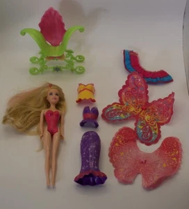 Barbie A Fairy Secret 2010 Puppe 6" Zoll blond Glitzer Flügel Druckknopf Mode - Bild 1 von 8
