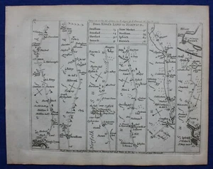 KING'S LYNN, NORFOLK, HARWICH, SUFFOLK, Pl 83, antique road map, Jefferys, 1775 - Picture 1 of 3