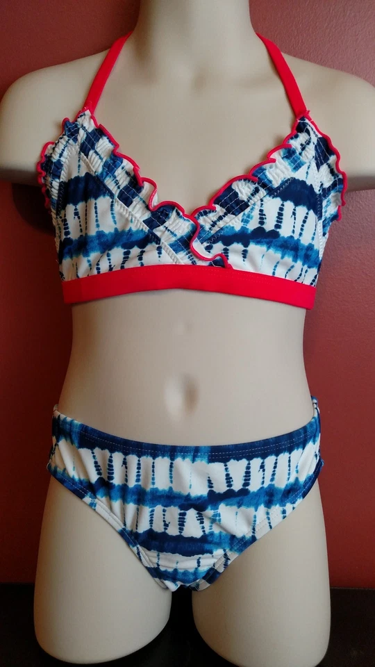 Azul Tie Dye Circo Dos Piezas Bikini Traje de Baño Traje de Baño UPF50+ XS 4/5 Foto 1 de 1
