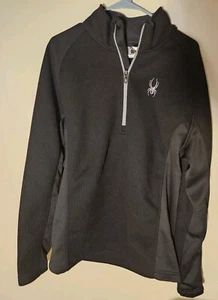 Spyder schwarzer Herrenpullover mit Viertelreißverschluss Größe L LARGE neu ohne Etikett - Bild 1 von 5