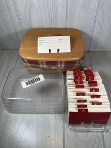 LONGABERGER Adresskorb Set Karo Einlage Deckel Karten Teiler Schutz Büro - Bild 1 von 10