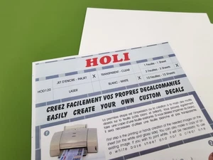 HOLI HOD120 LOT DE TROIS FEUILLES POUR IMPRESSION DE DÉCALCOMANIES - Imagen 1 de 4