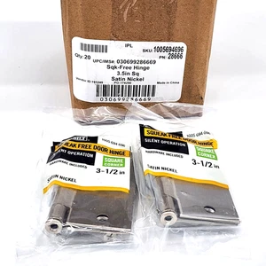 20 Pack EVERBILT 286663.5in Square Radius Satin Nickel Squeak-Free Door Hinges - Picture 1 of 4
