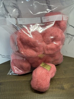 Lote de 10 fios de mohair originais 70% mohair 2% lã 5% nylon Itália rosa malva - Imagem 1 de 3