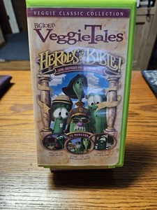 VeggieTales - Heroes of the Bible VHS 2002 Big Idea Green tape case & Clamshell! - Picture 1 of 4