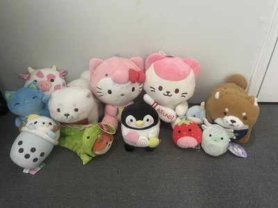 Round 1 10+ Plushie Lot Plush Prize Hello Kitty Squishmallow Takashoji Anirollz - Image 1 of 4