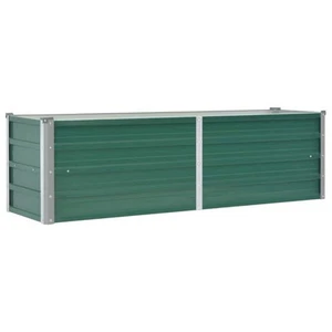 Garden Raised Bed Flower Box Plant Pot Planter Green Galvanised Steel vidaXL - Picture 1 of 6