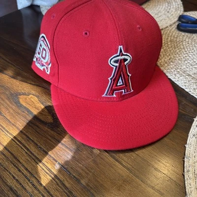 New Era Los Angeles Angels On-Field Cap 2011 50th Anniversary Patch Size 7 5/8 - Image 1 of 4