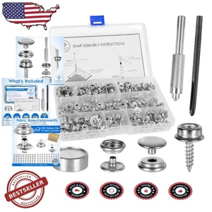 Heavy Duty Canvas Snap Kit 228 Stck Marinequalität Edelstahl Zum Selbermachen Reparatur - Bild 1 von 10