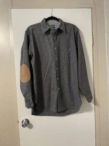 Pendleton Hemd Herren große Knopfleiste Wolle Ellenbogen Patches grau Made in USA - Bild 1 von 9