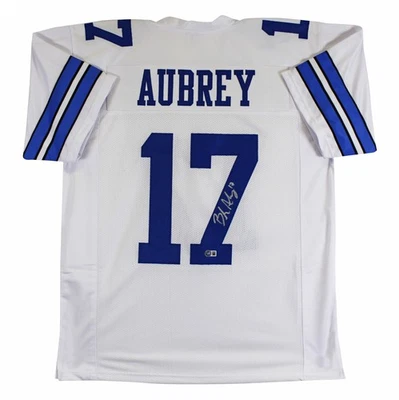 Camiseta Brandon Aubrey Auténtica Firmada Blanca Estilo Profesional BAS Witnessed 2 Foto 1 de 3