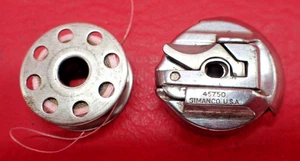 Vintage 1952 SINGER 221 Featherweight Sewing Machine Bobbin Case w/ Bobbin #3 - Picture 1 of 10