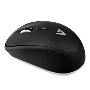 MW100-1N 4-Button Wireless Optical Mouse with Adjustable DPI, Mobile, Black - Picture 1 of 5