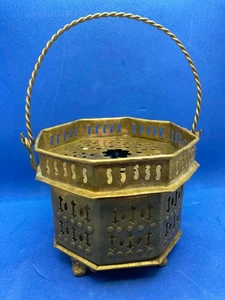 antikes ostfriesisches Stövchen, Teewärmer, Messing, Biedermeier, achteckig - Bild 1 von 5