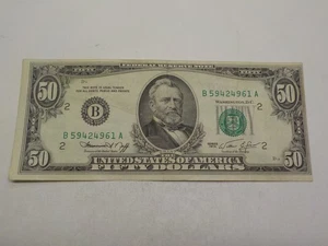 RARE 1974 $50 DOLLAR BILL ERROR OBVERSE OFFSET PRINT B59424961A NEW YORK - Picture 1 of 4