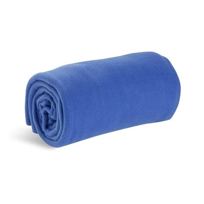 Lightweight Compact Microfleece Travel Blanket 50x60 In Royal Blue - Image 1 of 4
