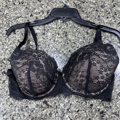 Victoria's Secret Angels Bra Womens 36D Black Lace Underwire Adjustable Vintage - Image 1 of 4
