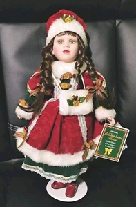 Holiday Lane Collection Porzellan Puppe 2005 Limited Edition mit Ständer - Bild 1 von 13