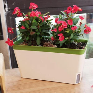 Rattan Trough Plant Pot Planter Window Herb Flower Box Auto Self Watering Pot - Picture 1 of 26