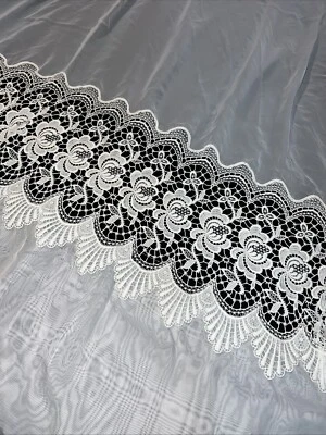 2 De Colección Blanco 58x84” Rosa Floral Encaje y Paneles Transparentes Casa Shabby Boho Romance Foto 1 de 4