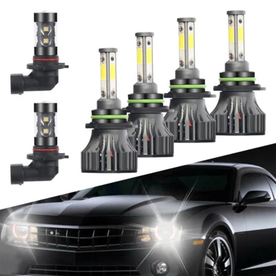 IP68 Waterproof 6000k LED Headlight + Fog Light Bulbs Combo For Chevy 2003 2006 Foto 1 de 4