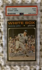 1971 Topps Baseball Tommy John Chicago White Sox Card #520 PSA 7