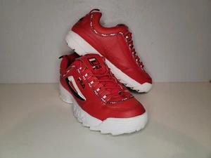 FILA DISRUPTOR II PREMIUM BIELLA MEN'S 10.5 RED/WHITE EUC! - Picture 1 of 8