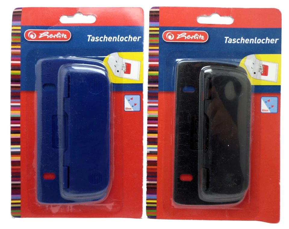 PELIKAN VERTRIEBSGESELLSCHAFT MBH & CO. KG Herlitz Taschenlocher zum Abheften geeignet farbig sortiert, für Unterwegs, VE=1