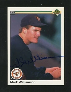 1990 Upper Deck #173 MARK WILLIAMSON, Orioles: Blue Sharpie Autograph 161084 - Picture 1 of 3