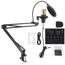 Condenser Microphone With Adjust Tripod Effect Sound Card Set Kit For Recor IDM