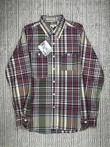 ENGINEERED GARMENTS Arbeitshemd, HERREN LARGE, Madras Baumwolle, oliv kariert, USA - Bild 1 von 9