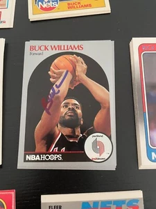 Blazers Buck Williams signed 1990-91 Hoops Card - Picture 1 of 4
