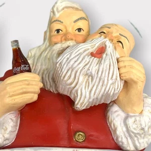 VTG 1990 Coca-Cola Santa Christmas Ornament Away with Tired Thirsty Face Retired - Picture 1 of 8