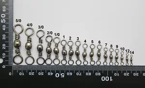 Barrel Swivels x 50, Size 1 2 3 4 5 6 7 8 9 10 12 14 16 1/0 2/0 3/0 4/0 5/0 - Picture 1 of 4