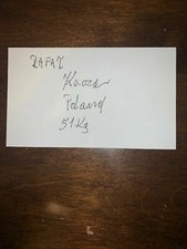 RAFAL KACZOR - BOXER - AUTOGRAPH SIGNED - INDEX CARD -AUTHENTIC -C2355