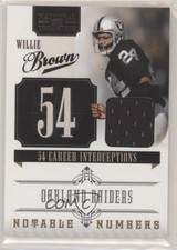 2010 Playoff National Treasures Notable Numbers Materials /99 Willie Brown HOF