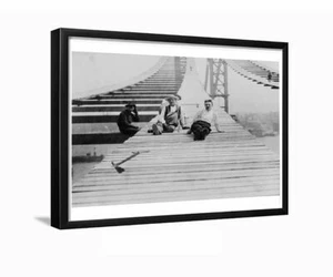 Fußwege auf der neuen Manhattan Bridge 1907 8x10 gerahmtes Foto - Bild 1 von 3
